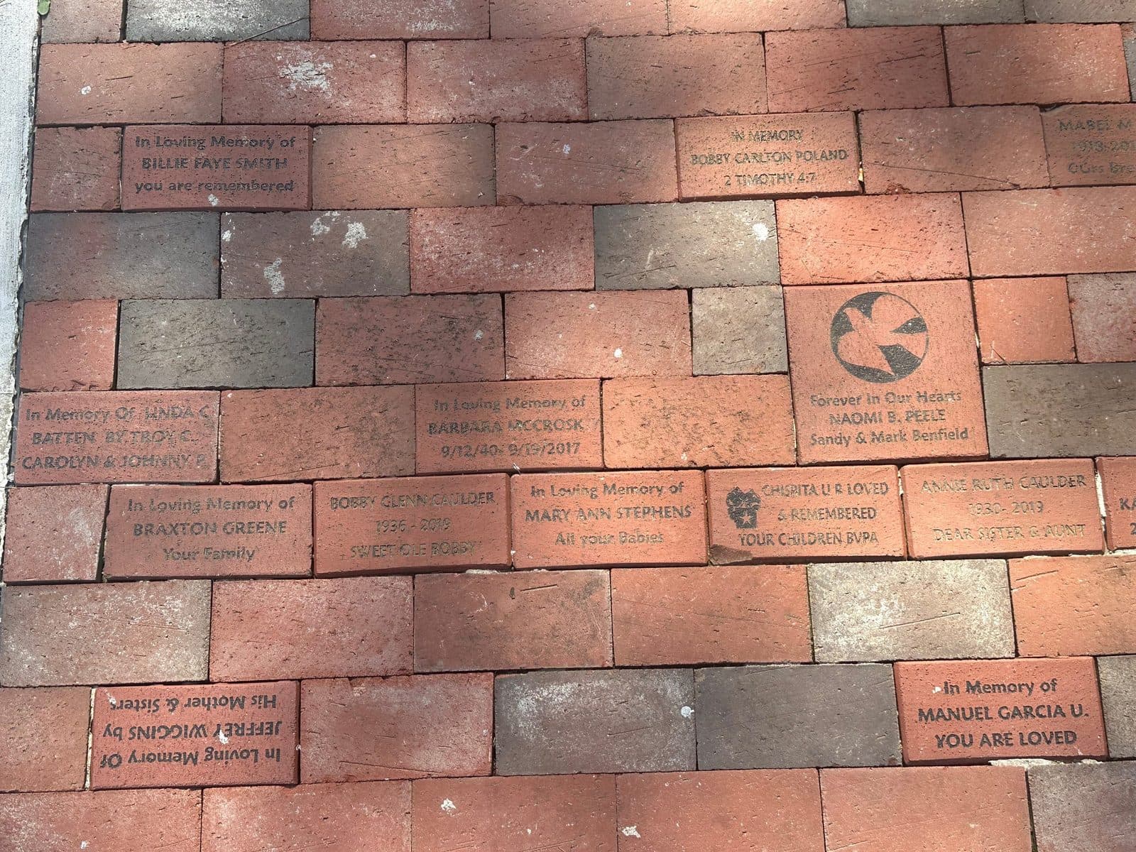 Engraved memorial bricks at Richmond County Hospice, photo 2